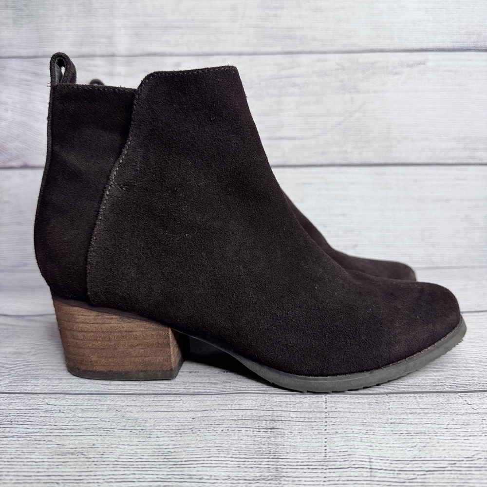 Blondo Waterproof Suede Ankle Boots Dark Brown Block Heel B6289 205 Womens 6.5 M